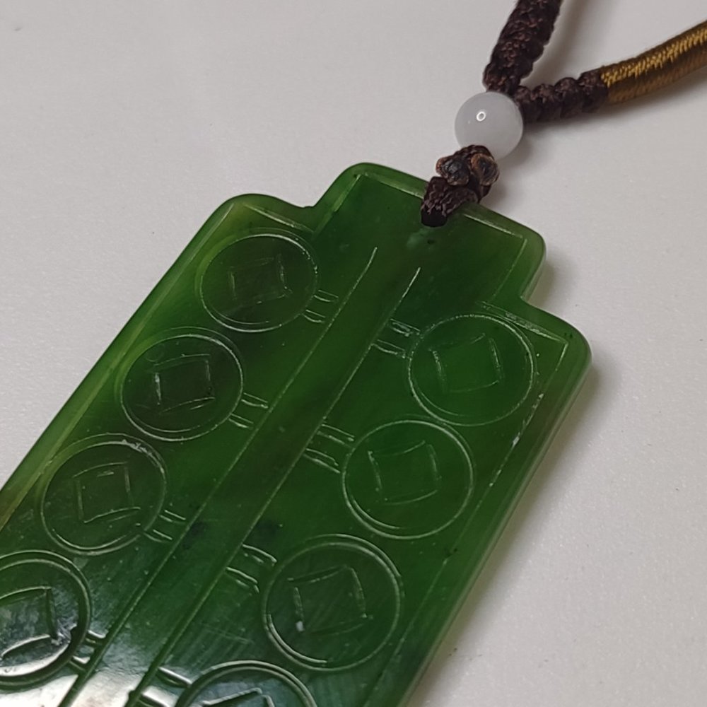 Rectangular Decorative Double Sided Green Stone P… - image 5